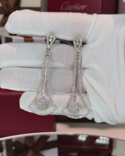 14k White Gold Diamond Drop Earrings
