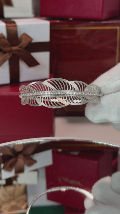 14k White Gold Pattern Bracelet