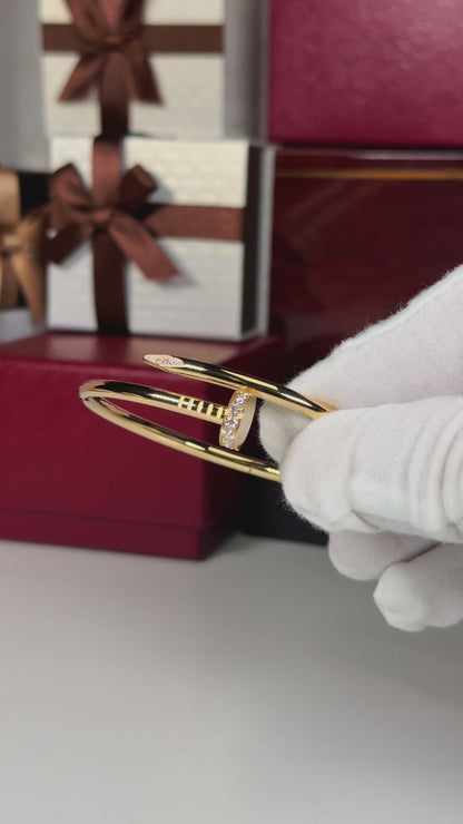 Cartier Juste un Clou Semi-paved 18k Yellow Gold Diamond Bracelet