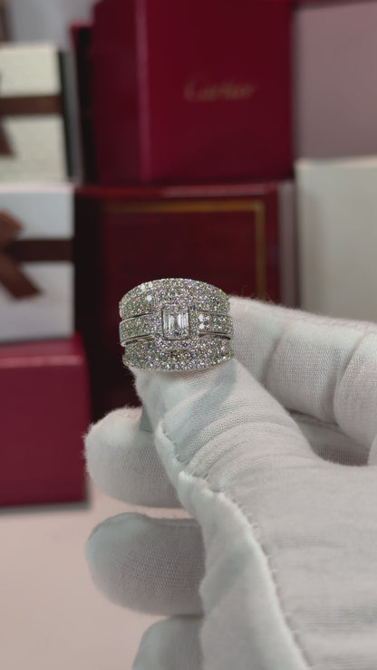 Layered Diamond 14k White Gold Ring