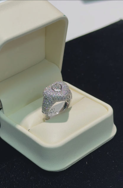 Heart Diamond 14k White Gold Ring