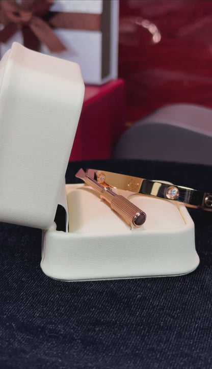 Cartier Love Bracelet 4 Diamond 18k Rose Gold