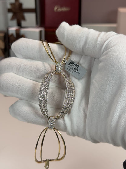 Eye Design 14k Yellow Gold Diamond Bracelet