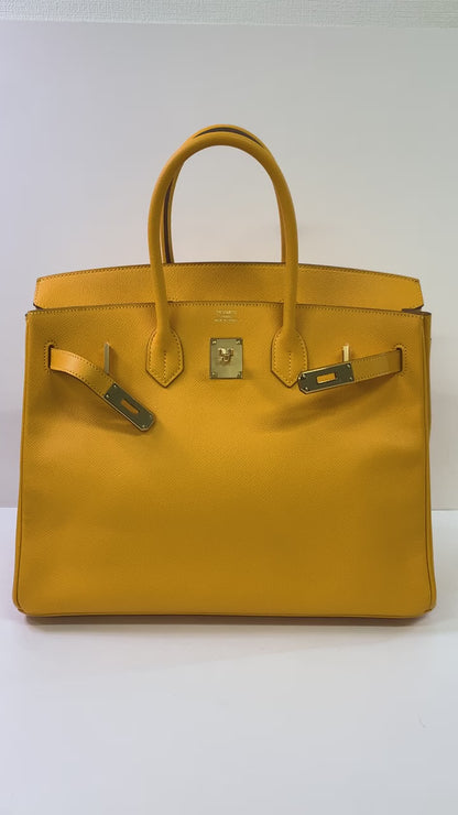 Hermes Birkin 35cm, Yellow, Epson Leather, Gold Hardware