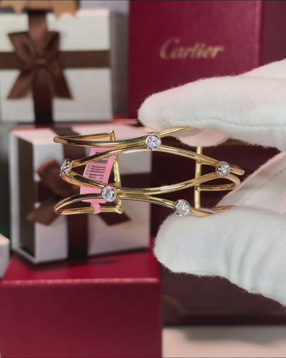 14k Yellow Gold Diamond Bangle