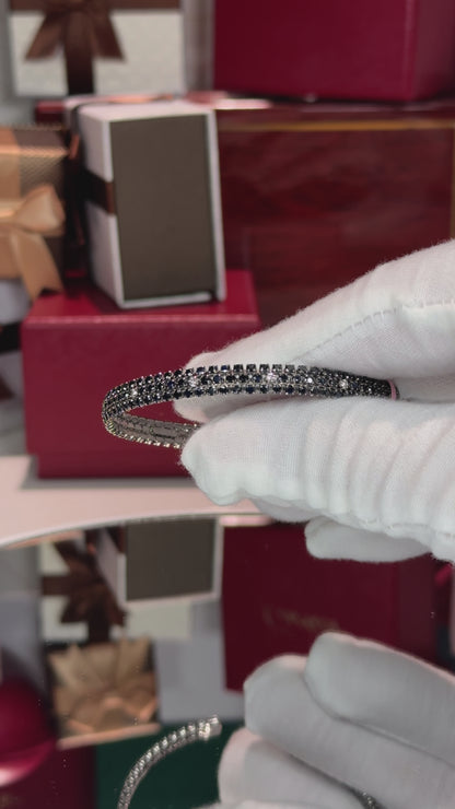Black Diamond 14k White Gold  Bangle