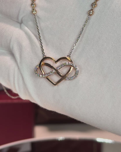 Infinity Heart Diamond Pendant 14k White Gold Necklace