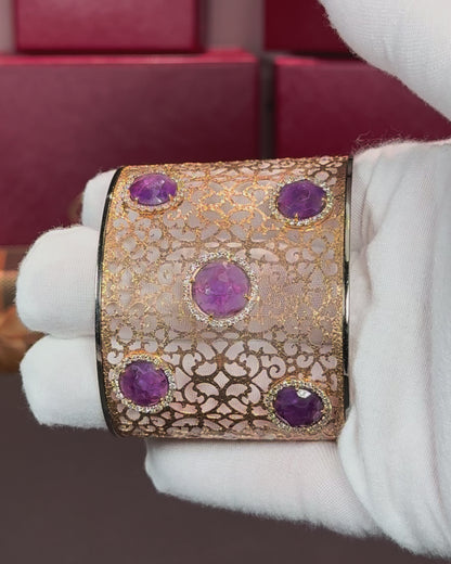 14k Rose Gold Amethyst Halo Waistband