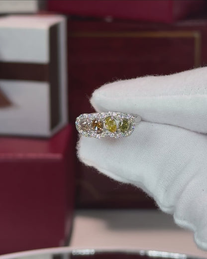 Fancy Color Diamonds 14k White Gold Ring