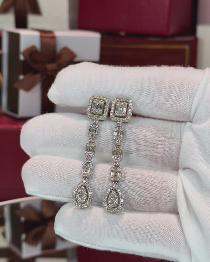 14k White Gold Diamond Earrings