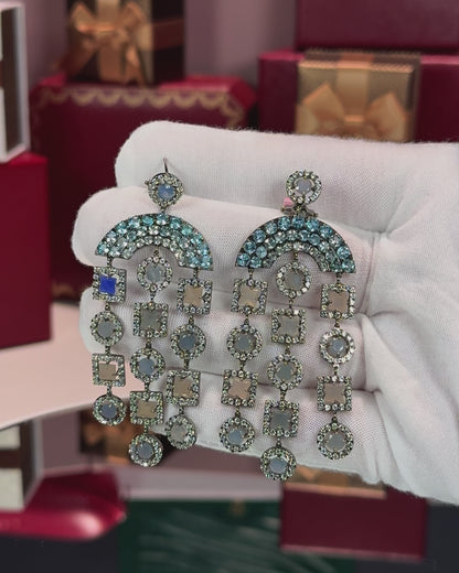14k Black Gold Chandelier Earrings