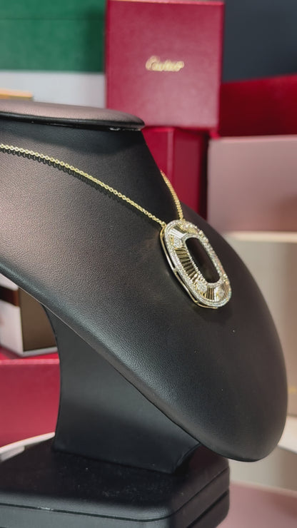 14k Yellow Gold and Diamond Lavalier Necklace