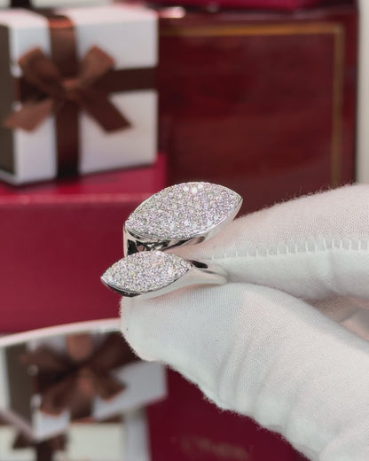 14k White Gold Diamond Bypass Ring