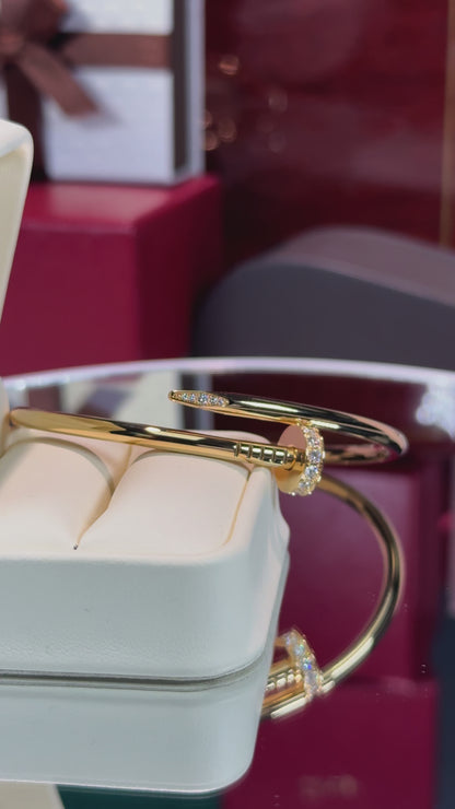 Cartier Juste un Clou Semi-paved 18k Yellow Gold Diamond Bracelet