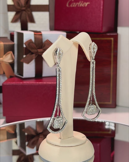 14k White Gold Diamond Drop Earrings