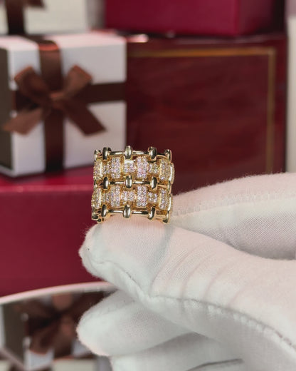 Fortress Design 14k Yellow Gold Diamond Ring