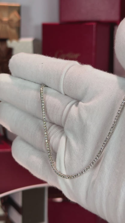 14k White Gold Diamond Tennis Necklace TNS3