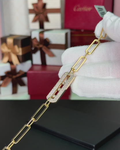 14k Yellow Gold Diamond Bracelet