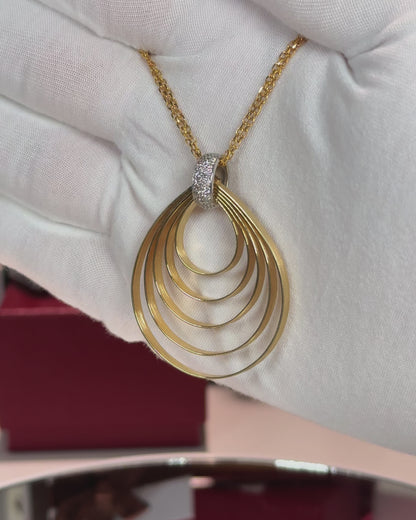 14k Yellow Gold Multi-layered Raindrop Necklace