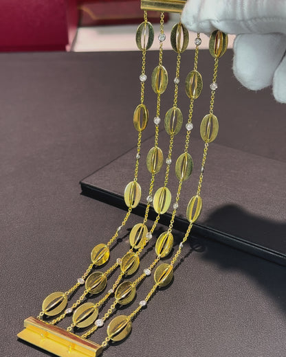 18k Yellow Gold Multi Layer Starfruit Bracelet