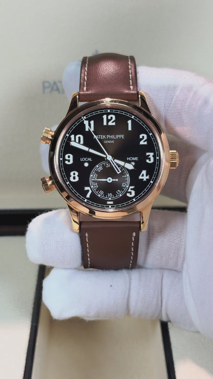 Patek Philippe Calatrava Pilot Travel Time Black Dial 5524R