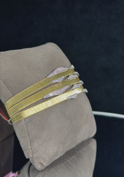 Breaking Waves 14k Yellow Gold Diamond Bracelet