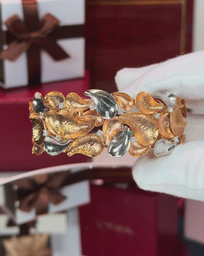 Rose Gold and White Gold Droplets 18k Rose Gold Bracelet