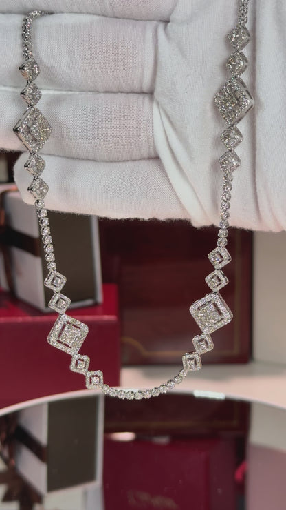 14k White Gold Diamond Necklace