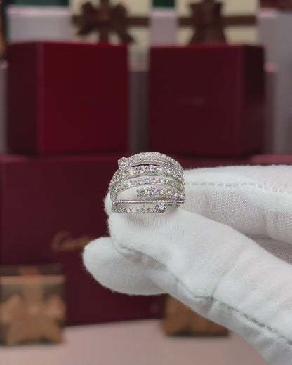 14k White Gold Layered Diamond Ring