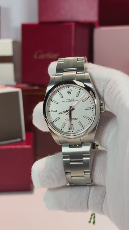 Rolex Oyster Perpetual 39mm White Dial 114300