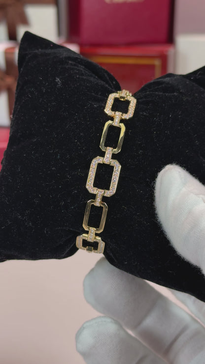 14k Yellow Gold Diamond Bracelet
