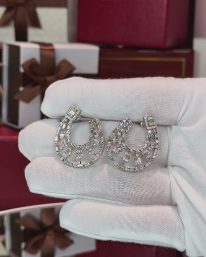 14k White Gold Diamond Earrings