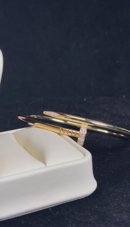 Cartier Juste un Clou Semi-paved 18k Yellow Gold Diamond Bracelet