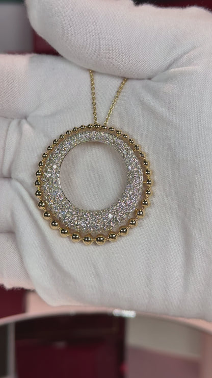 Diamond Ring Pendant 14k Yellow Gold Necklace