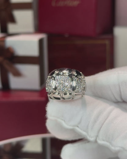 Alligator Skin Design Diamond Dome Ring