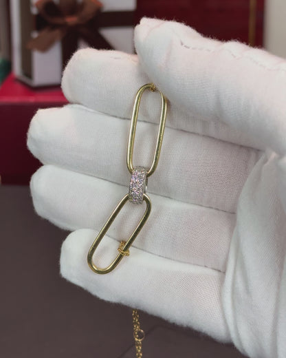 Loops Design 14k Yellow Gold Diamond Bracelet