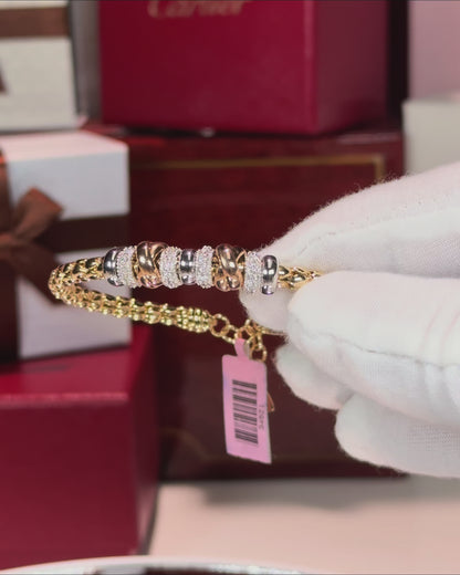 14k Yellow Gold Diamond Braelet
