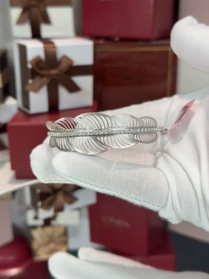 14k White Gold Pattern Bracelet