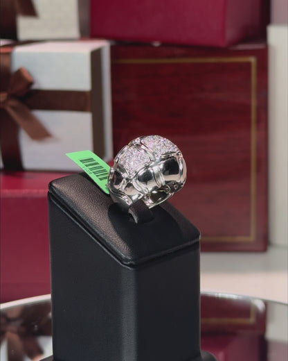 Alligator Skin Design Diamond Dome Ring