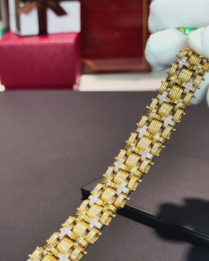 18k Yellow Gold Fortress Diamond Bracelet