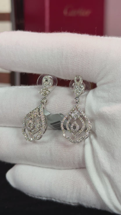 14k White Gold Diamond Earrings