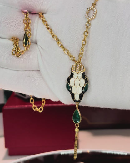 14k Yellow Gold Serpent Sautoir Necklace